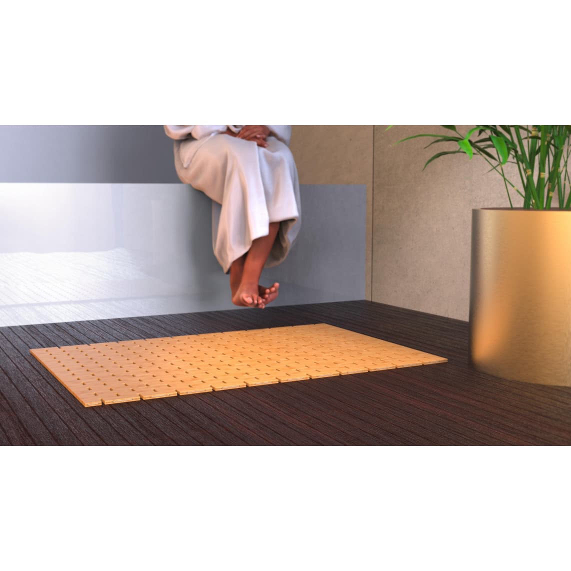 TE-BA02 Bambou tapis de bain, 500 x 700 mm