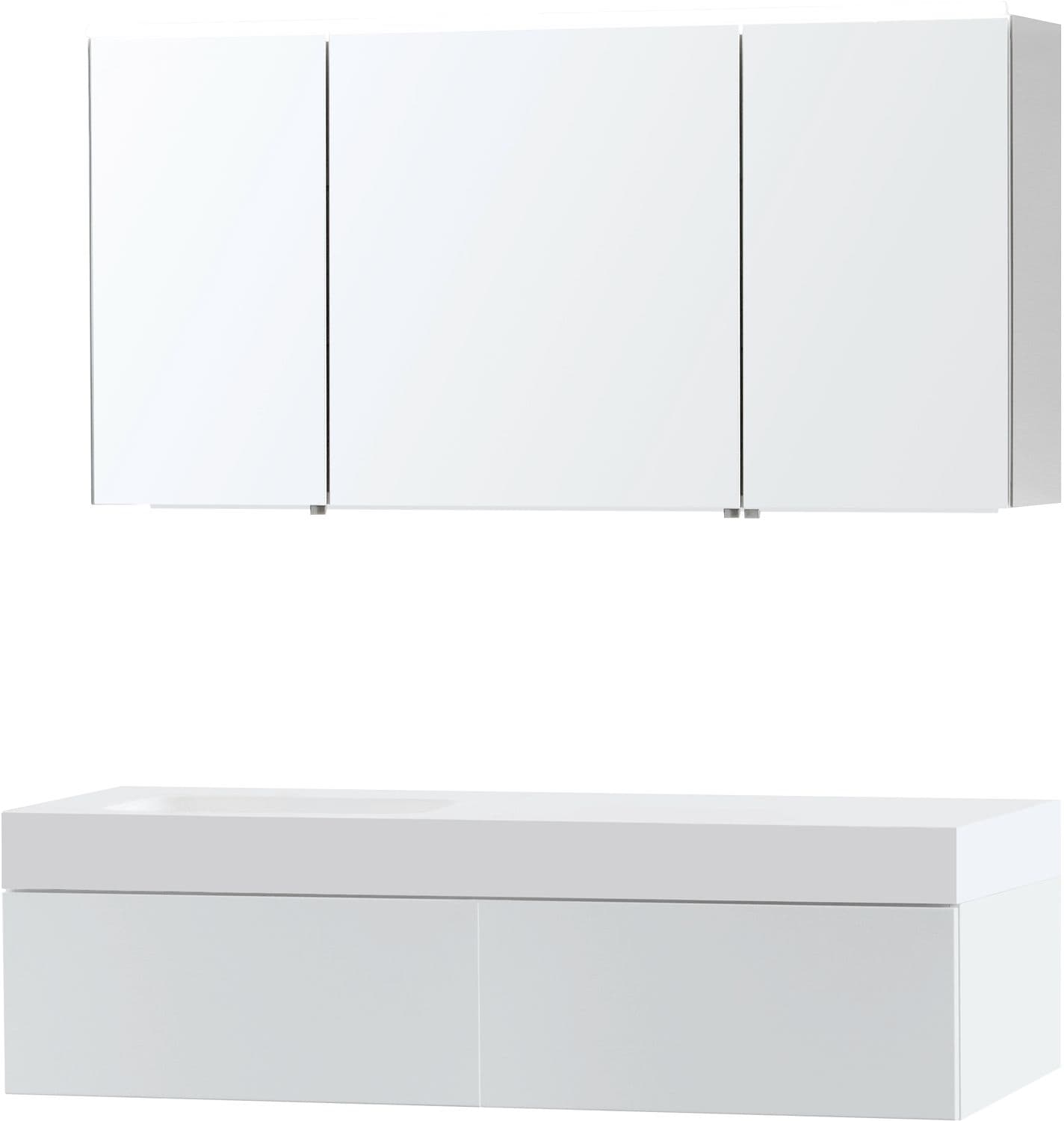 MEUBLE PURO SOLO BLANC ASYMETRIQUE 140 GAUCHE 1 TIROIR SOLID PURO ARMOIRE TOILETTE