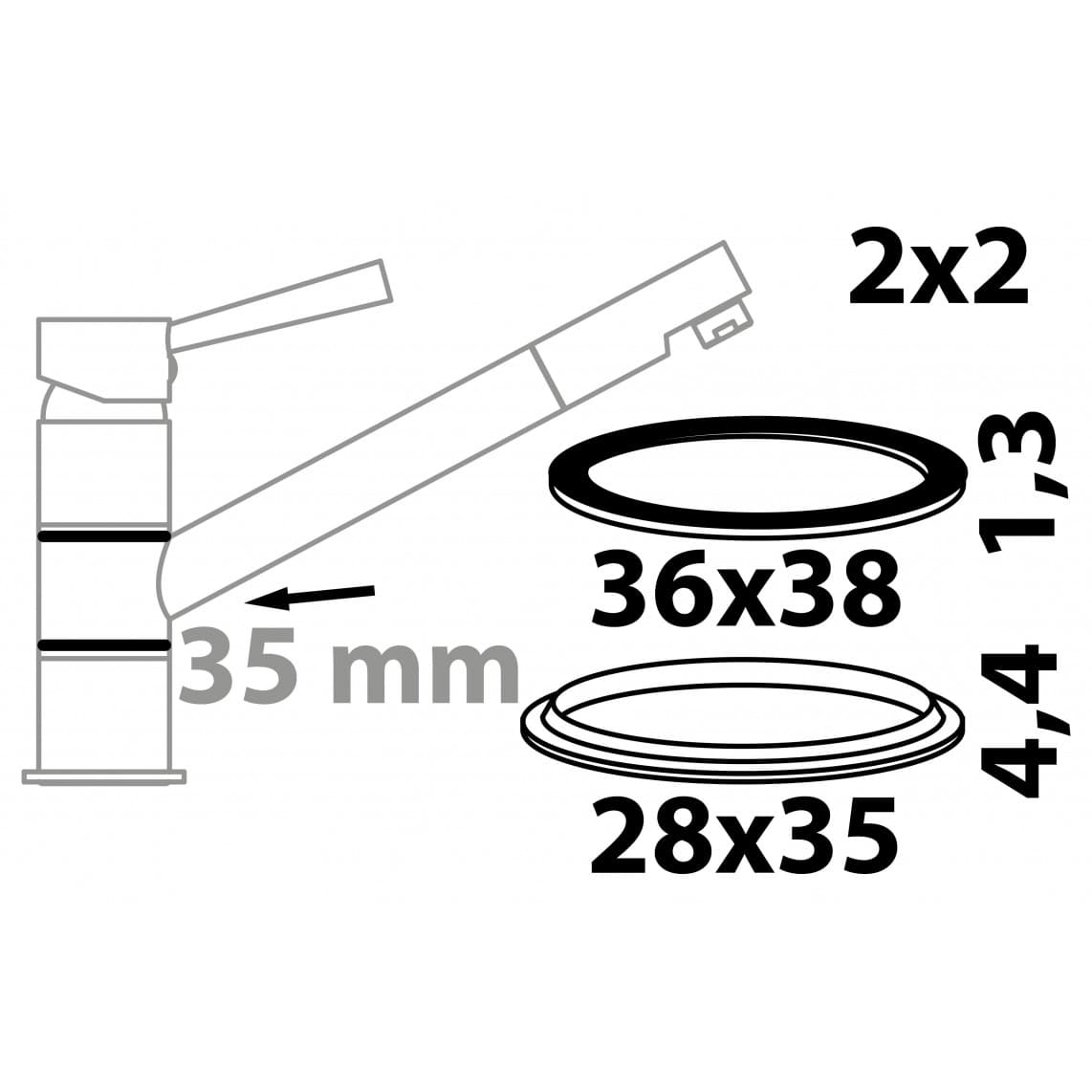98697210 joint à lèvre et bague de glissement, pour Mitigeure pivotante 35 mm (2x2)