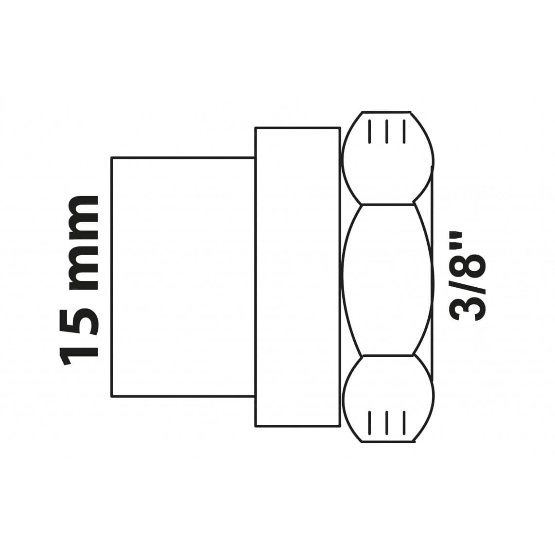 989109017 BR manchon de transition, vierge, 15 mm x 3/8" F, 1 manchon (4270g)