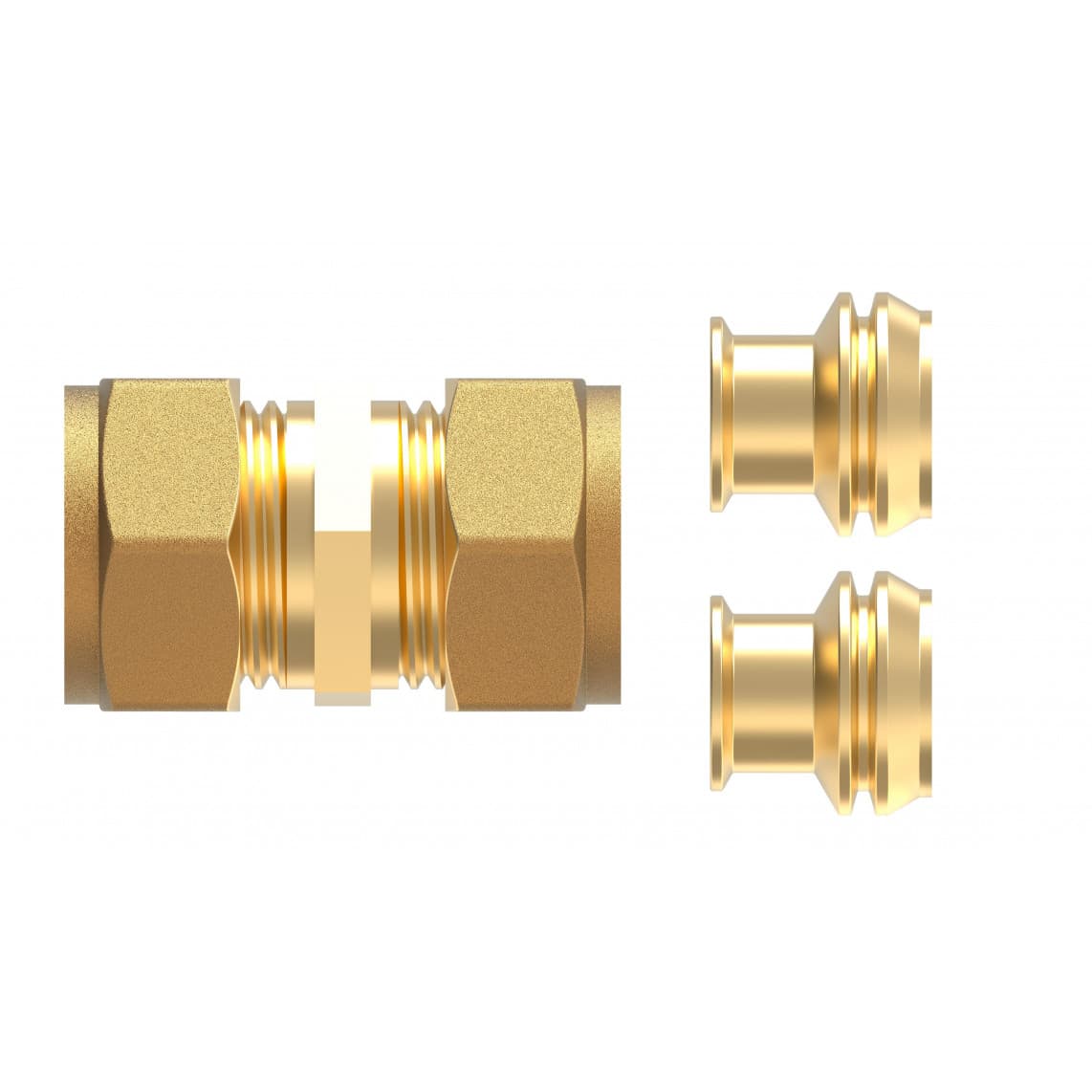 989454117 LT pièce de raccordement, vierge, 10 mm / incl. 2x jeu de réduction 8 mm, raccord à serrer pour tube en cuivre
