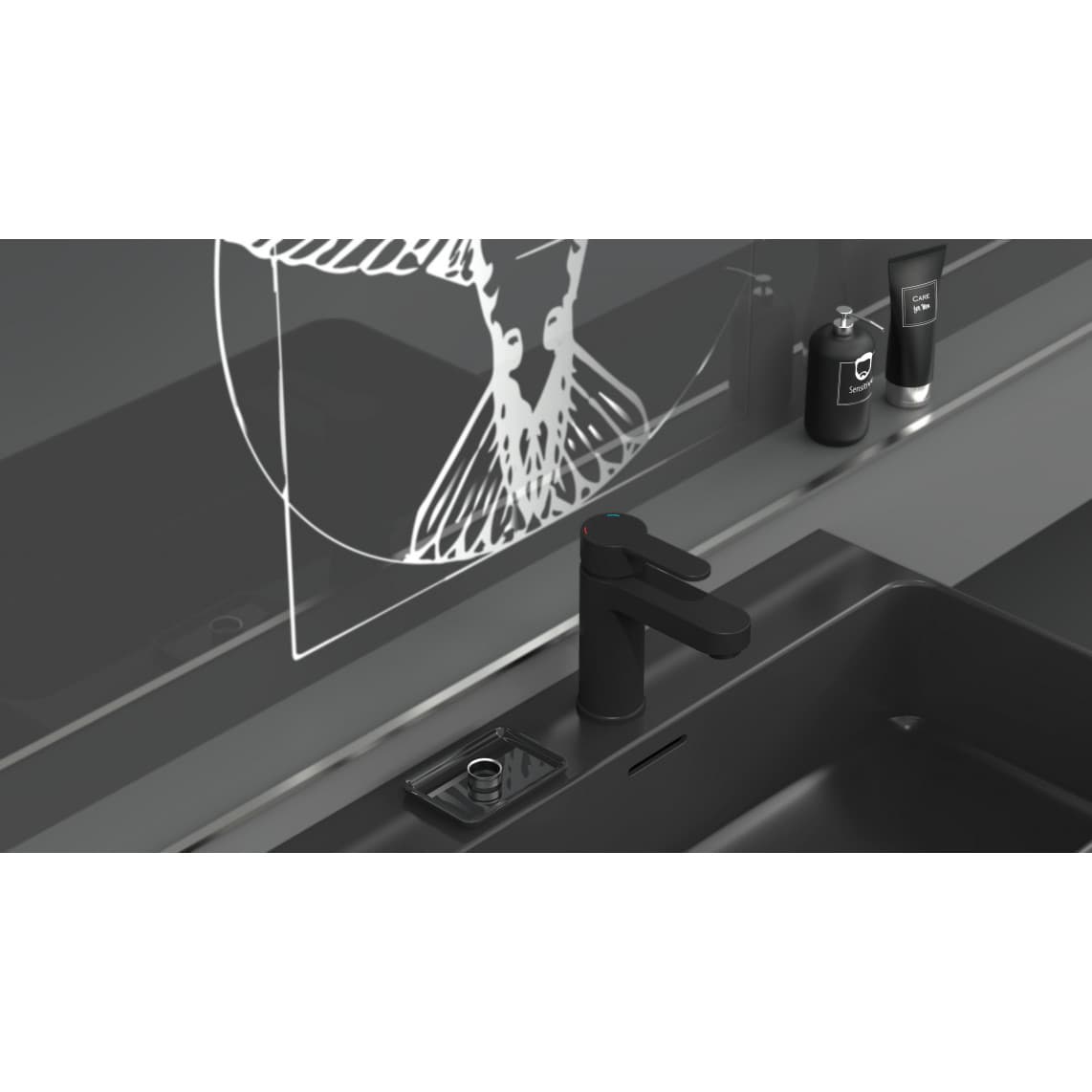 34216 ELEPHANT Mitigeur lavabo, noir mat