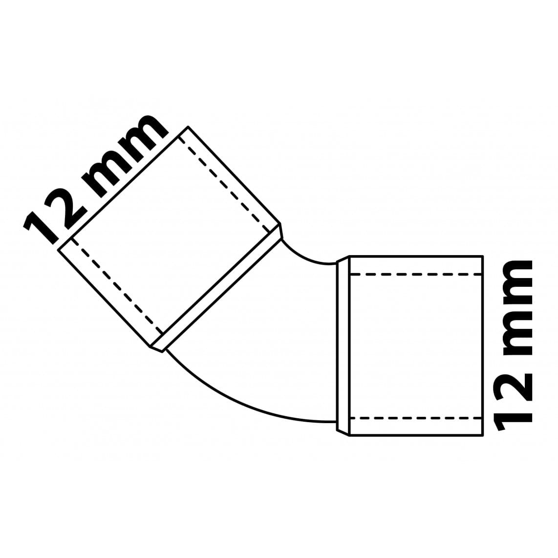 989111055 CU arc 45°, vierge, 12 mm, 2 manchons (5041)