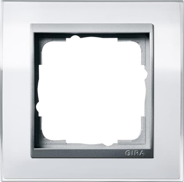 Cadres de finition Gira Event Clear Blanc avec cadre intermédiaire teinte Alu Blanc avec cadre