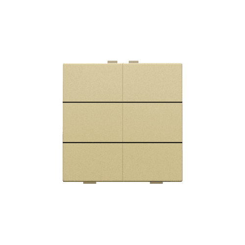 Bouton-poussoir sextuple pour Niko Home Control, couleur gold coated