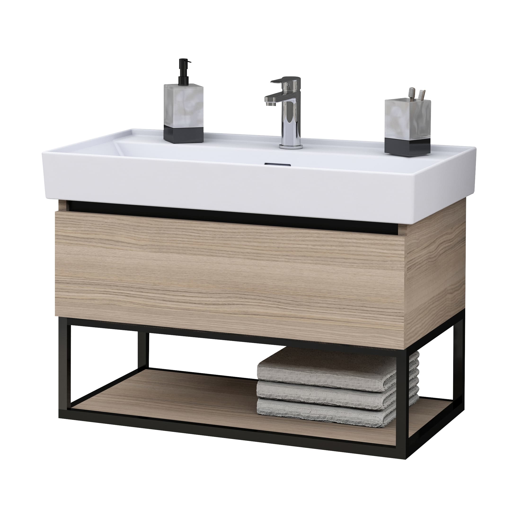 ALONI sharp Meuble sous-plan (80CM) - noisette