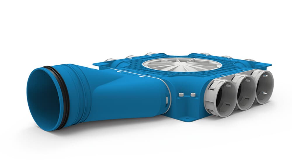 Vent-Axia VK69 9 H125 collecteur 1 x K,  9 x D 69 mm, 2 x D, connexion D 125 mm