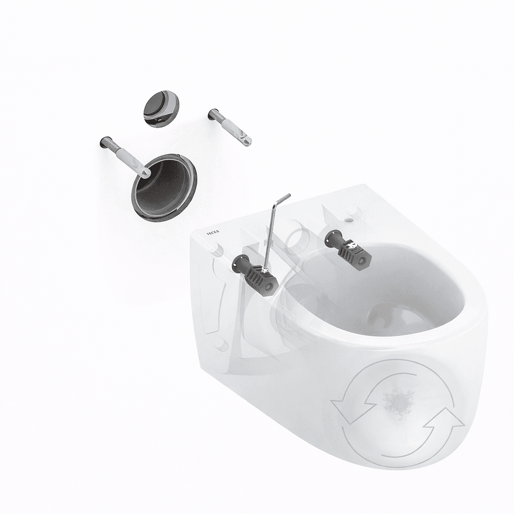 Teceloft - Kit wc avec chasse cyclonique - avec abattant wc - blanc brillant