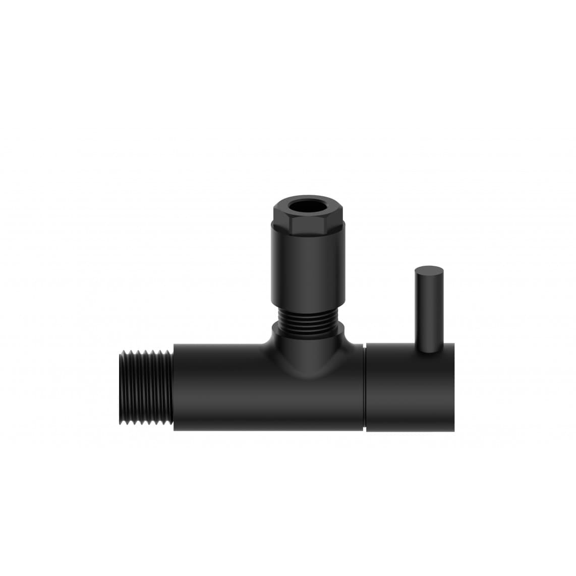 98166120 MS hoekstopkraan, 1/2"BU x 10 mmQ, zwart mat, met rozet