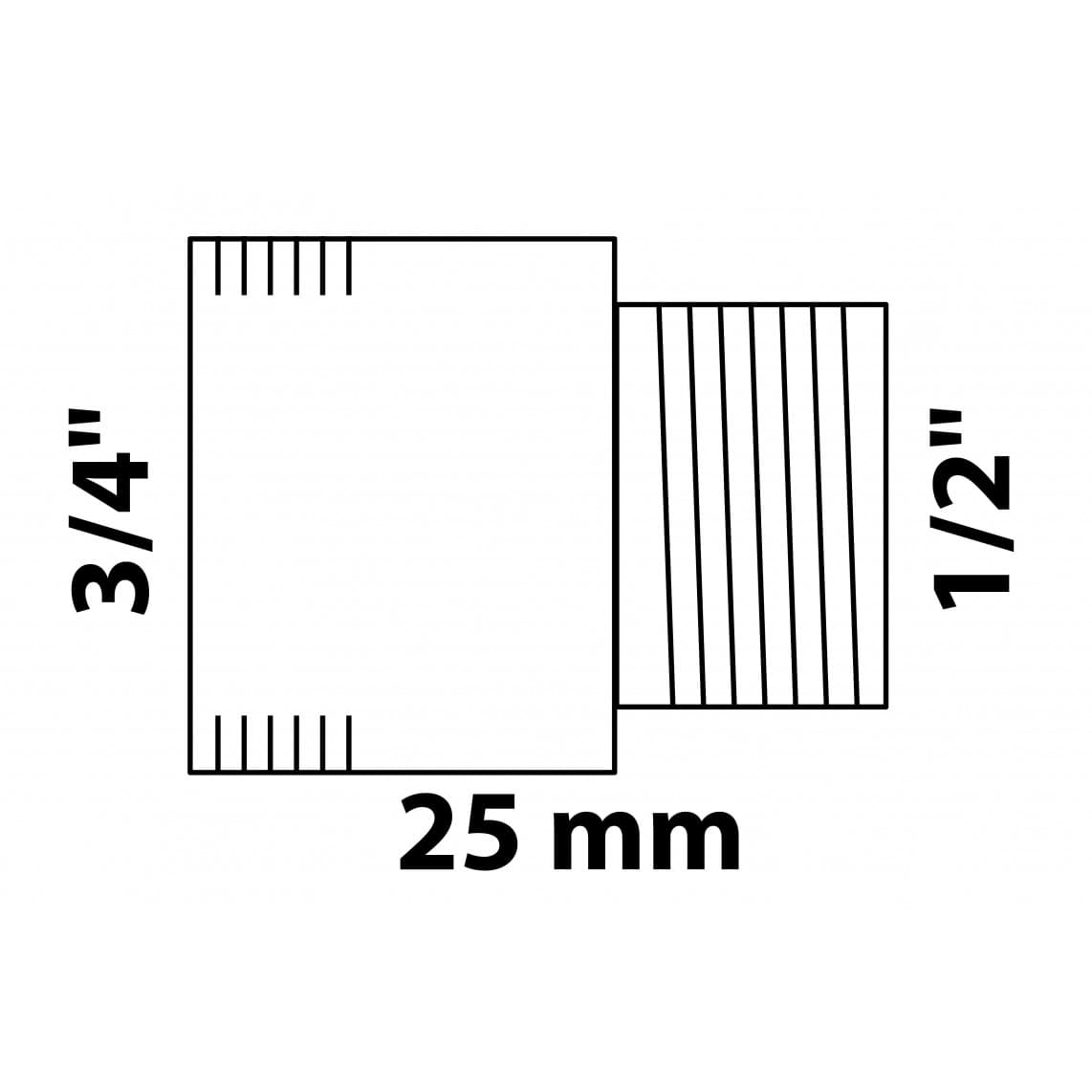 989311555 LT rallonge de robinet réductrice, vierge, 1/2" M x 3/4" F
