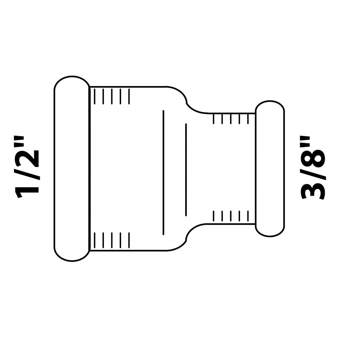 989371155 LT manchon réducteur, chromé, 1/2" F x 3/8" F