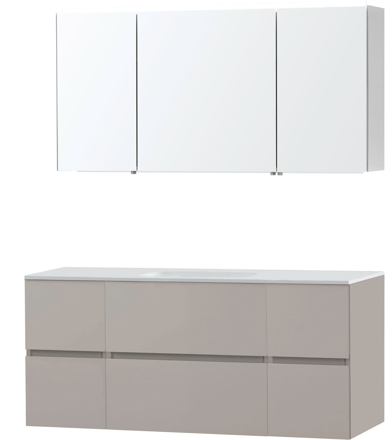 MEUBLE MOLTO POUDRE GRIS 140 1 LAVABO SOLID ARMOIRE TOILETTE