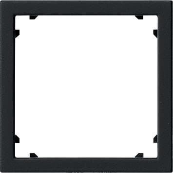 Cadre adaptateur avec découpe carrée pour appareils avec cache (45 x 45mm) Noir mat (laqué) - le
