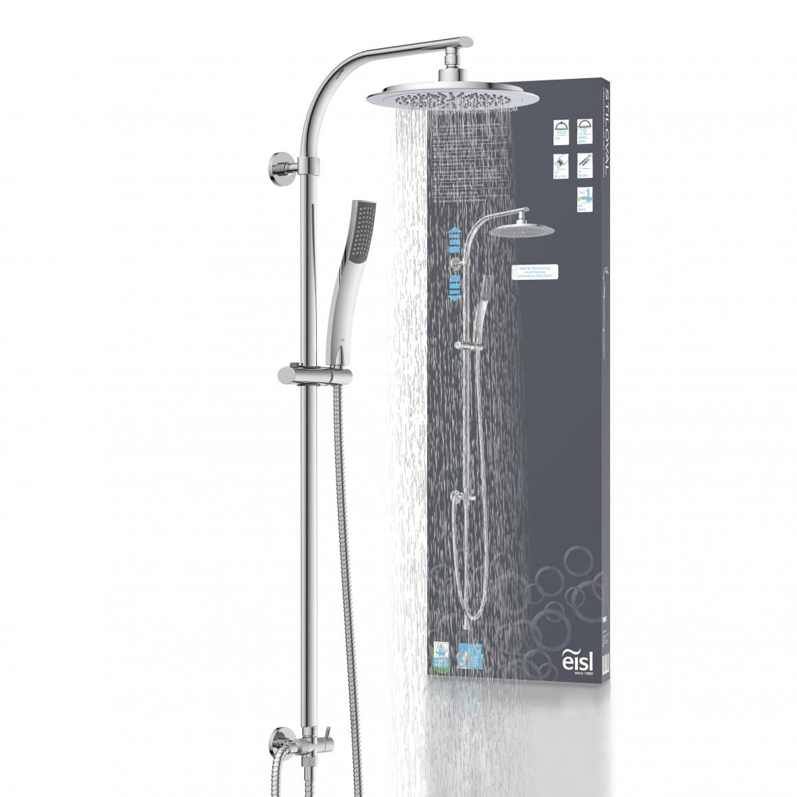 DXSTIOVCS-PR STILOVAL Set douche de pluie, chromé