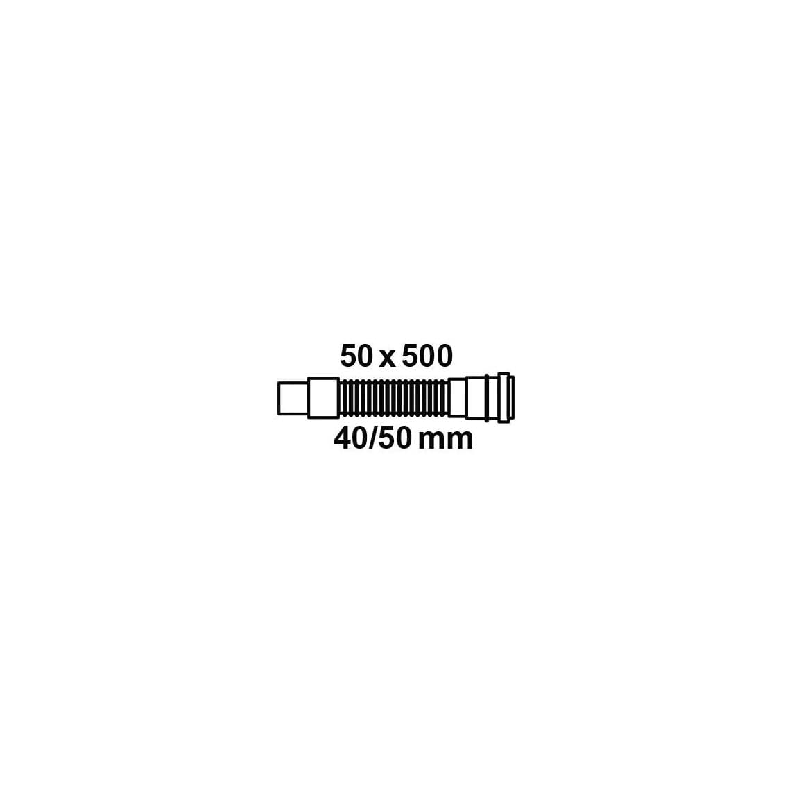 98808010 raccord HT souple, Gris, 50 x 500 x 40/50 mm