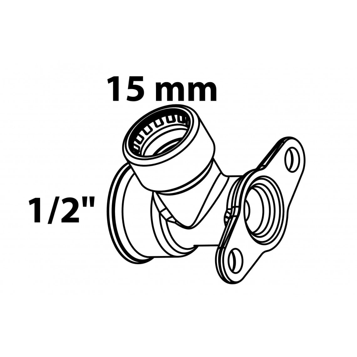 989478117 LT disque mural, vierge, 15 mm x 1/2" F, 1 manchon, (S472g)