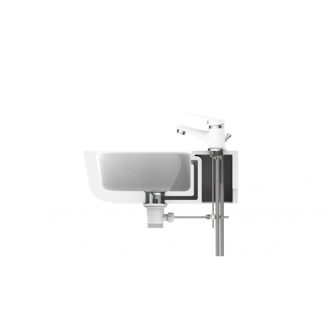 NI075SCR-W SPEED Wastafelkraan, wit/chroom