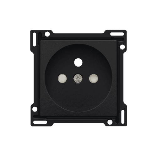 Set de finition pour prise de courant avec broche de terre et obturateurs de protection, profondeur d’encastrement de 28,5 mm, couleur piano black coated