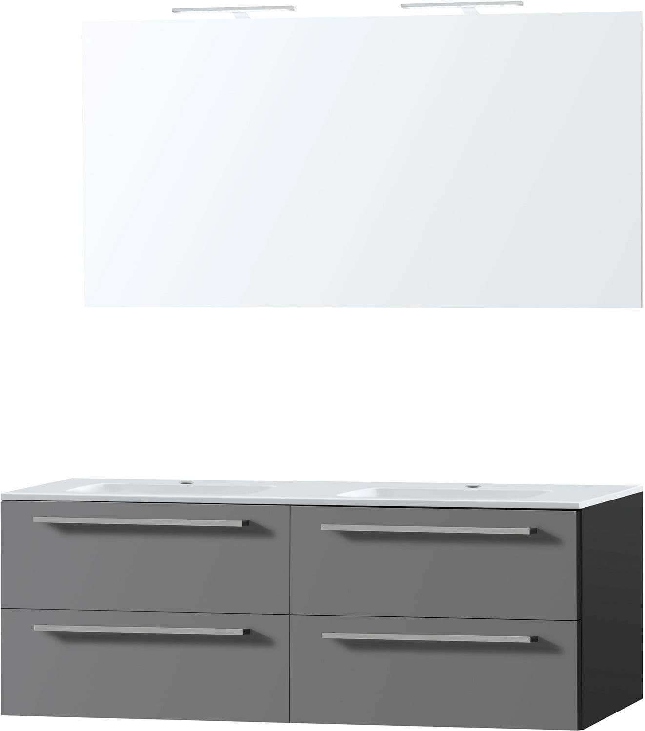 MEUBLE COMBO UNI ARDOISE 140 MARBRE SYNTHETIQUE MIROIR
