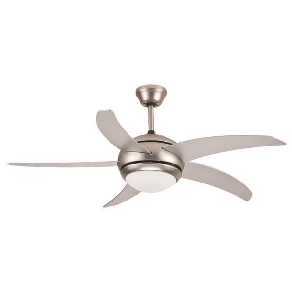 Ventilateur décoratif avec 1 lampe E27 Nickel mat avec contrôleur diamètre 120 70W
