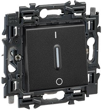 Valena interrupteur bipolaire 16AX appareil complet Noir à griffes