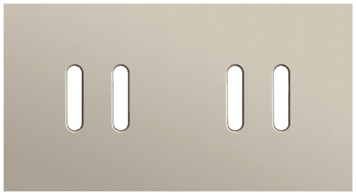Plaque de recouvrement double, horizontale 71 mm d'entraxe, pour des fonctions de commutation double, couleur Niko Rocker steel champagne coated