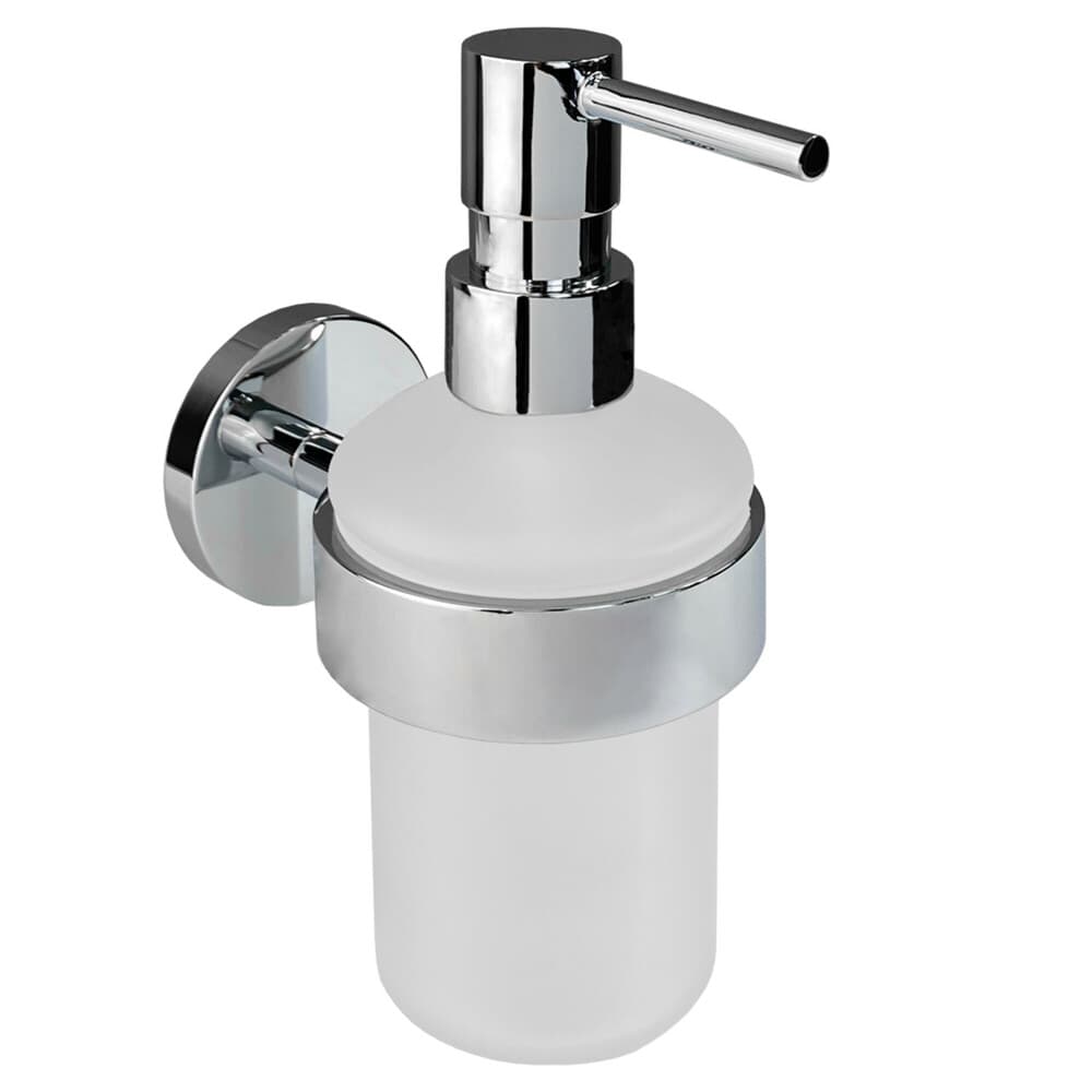 Van Marcke Frea distributeur savon laiton et verre mural chromé