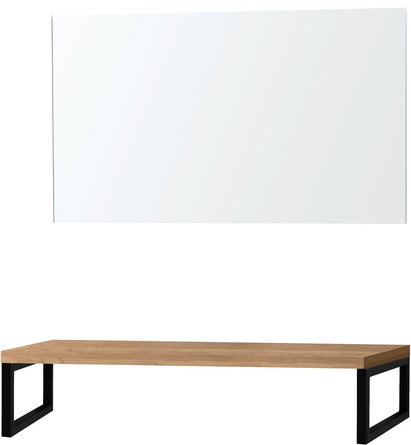TABLETTE CHENE MASSIF 120CM A POSER AVEC MIROIR