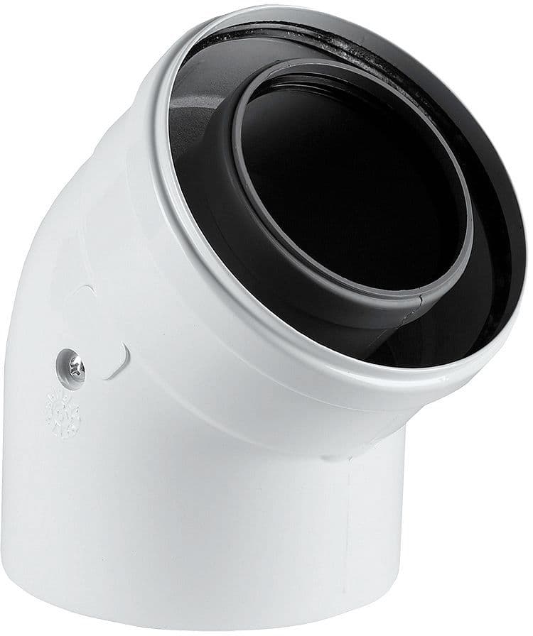 UNIFLOW COUDE CONCENTRIQUE 60/100MM 45° ALU/PP
