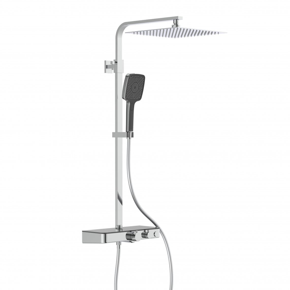 60531 OCEAN Set douche de pluie avec Mitigeur thermostatique, chromé/anthracite, avec tablette