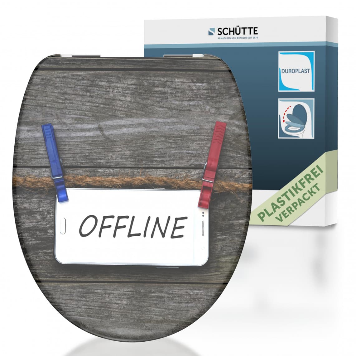 82157 abattant WC en Duroplast OFFLINE, avec frein de chute