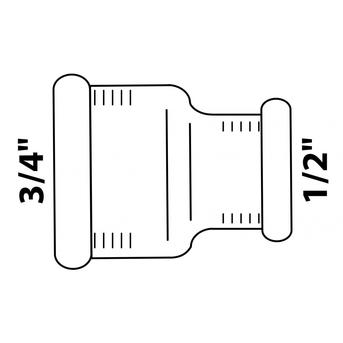989372355 LT manchon réducteur, vierge, 3/4" F x 1/2" F