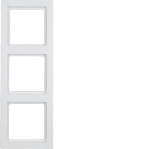 Plaque de recouvrement 3 postes Berker Q.3 Blanc polaire, Velours