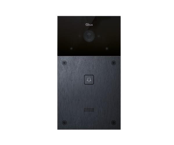 Poste extérieur Qbus SIP Alu Noir brossé, 1 bouton, IP65 (encastré / en saillie)