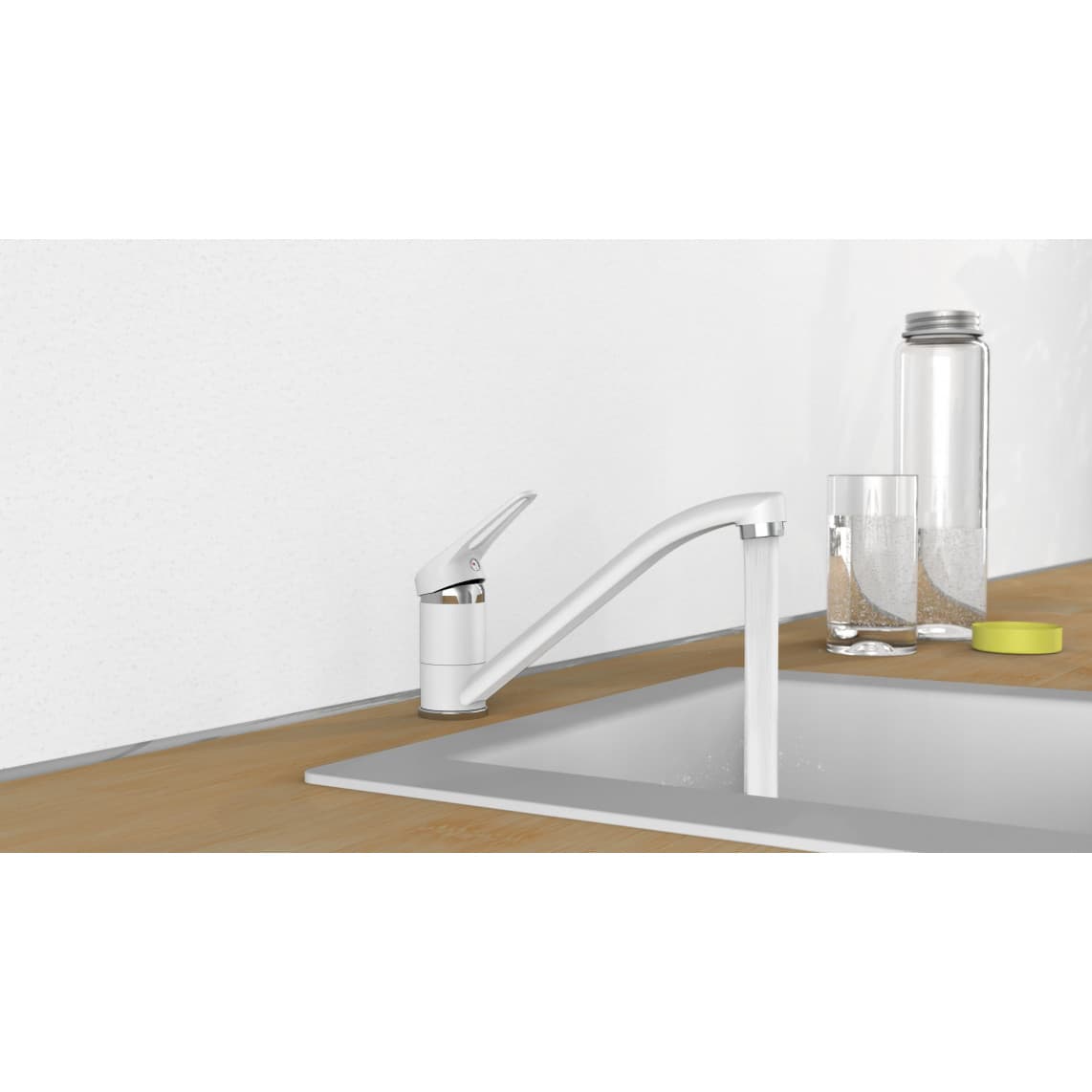 NI182SCR-W SPEED Keukenkraan, wit/chroom