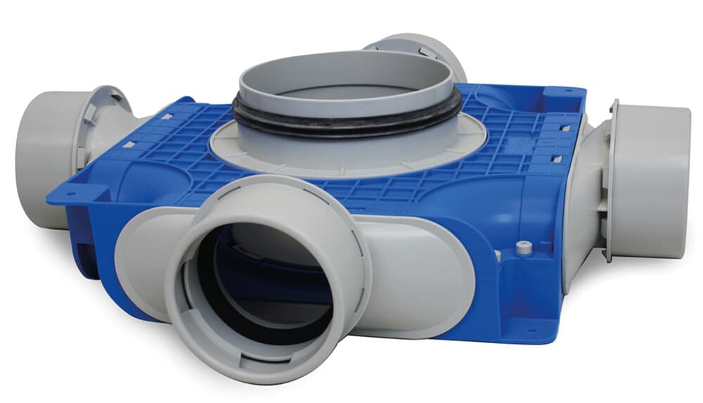 Vent-Axia TVGS-90-160 subcollecteur  4 x  D 90 rn en D 160 mm H 80 mm