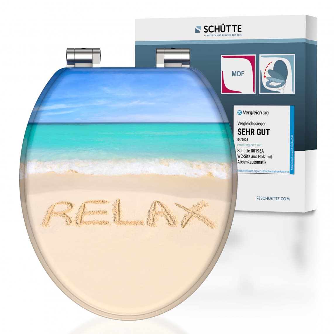 80131 abattant WC en MDF RELAX, avec frein de chute
