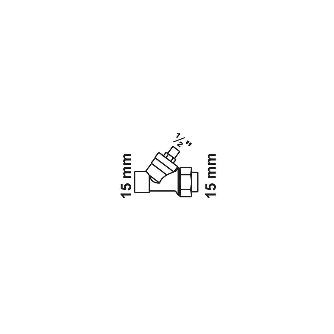 989195055 Non-return valve, brass, 15 x 15 mm x 1/2"