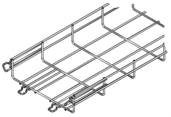 Treillis à câbles encliquetable, hauteur = 54mm, largeur = 300mm, longueur = 3m, électrozingué