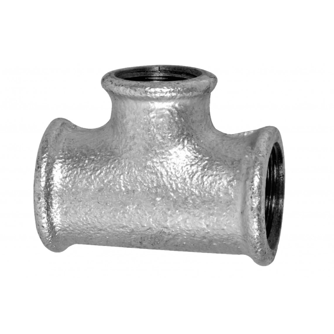 989735055 FM Té de réduction, galvanisé, 3/4" F x 1/2" F x 3/4" F, (130)