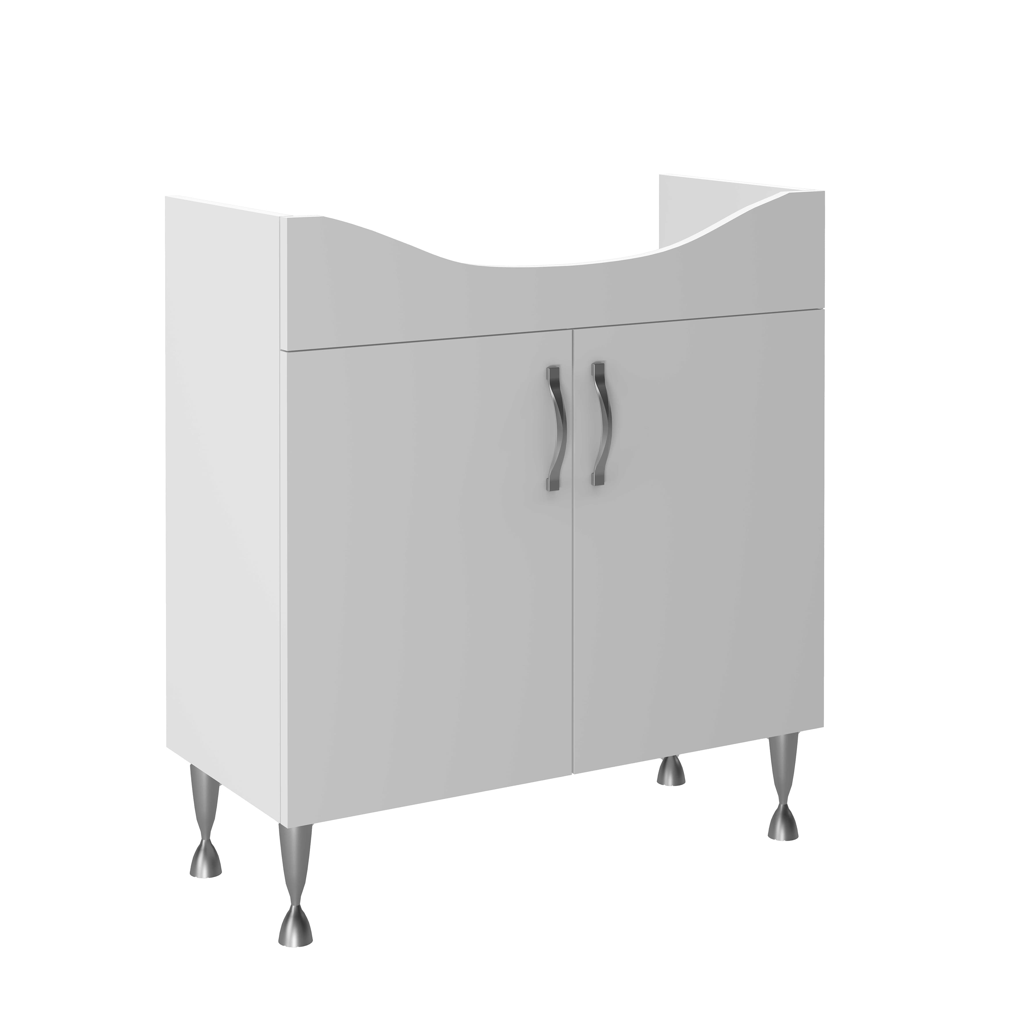 ALONI aleco Meuble sous-vasque – sur pied – 2 portes – 76X84X45,5 cm – blanc