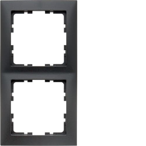Plaque de recouvrement 2 postes Berker S.1 Anthracite, mat