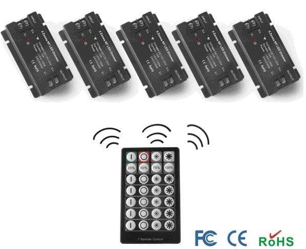 RF - récepteur 4 canaux Rgb + W Led 12 / 24V 4 x 6A