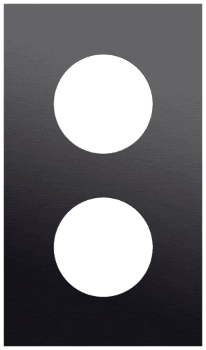 Plaque de recouvrement double, entraxe 60 mm, pour 2 prises de courant, Niko Rocker et Niko Toggle, alu black brushed