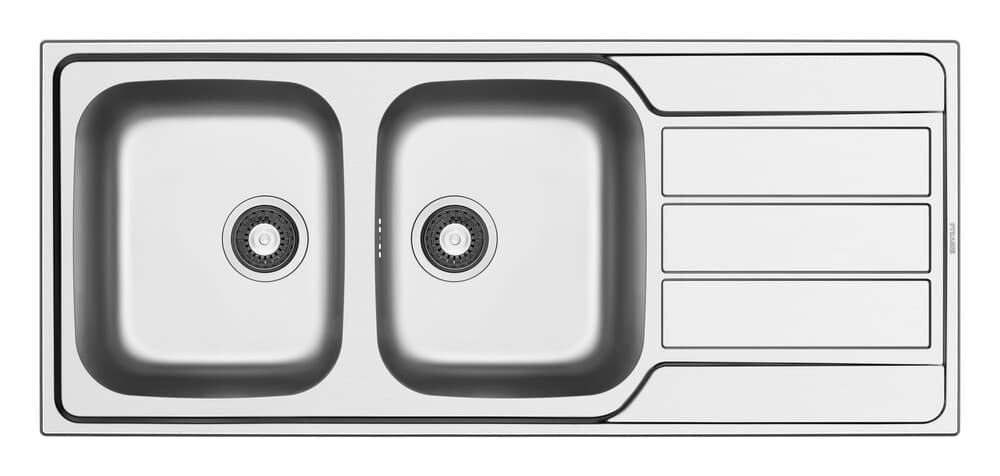 GO by Van Marcke Sofia ForU évier 1160x500mm D92 2 bacs réversible inox poli