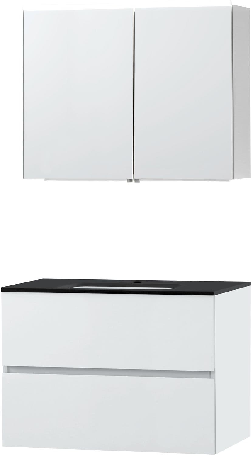 MEUBLE MOLTO POUDRE BLANC 90 BLEU BELGE ARMOIRE TOILETTE