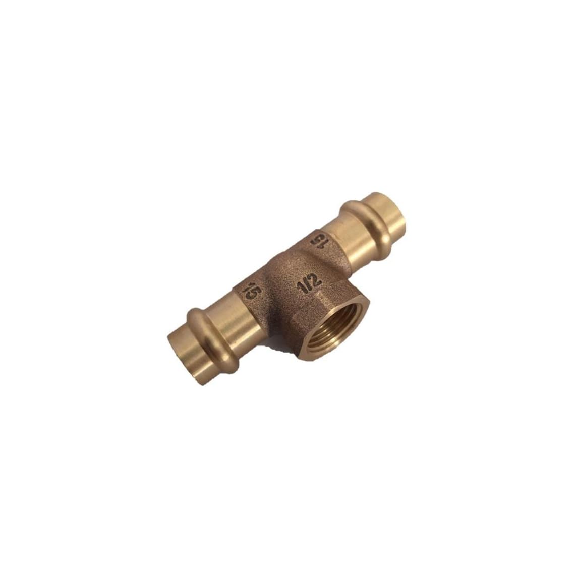 988625254 BR pièce en T, vierge, 15 mm x 1/2" F x 15 mm, 2 manchons, (P4130g)