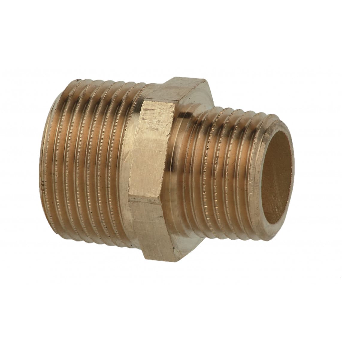 988952213 BR mamelon double réducteur, vierge, 1/2" M x 3/8" M, (3245),