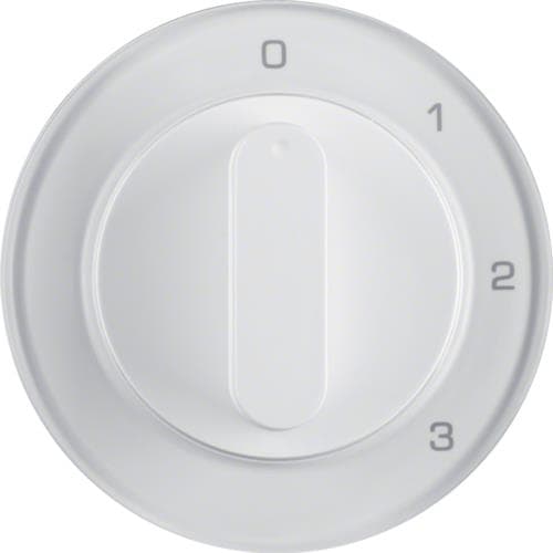 Enjoliveur avec bouton rotatif pour interrupteur 3 paliers avec position 0 R.1 / R.3 Blanc polaire