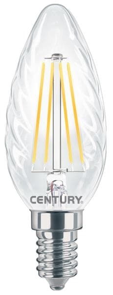 Lampe filament Led flamme torsadée - 4W - E14 - 4000K - 470lm - IP20